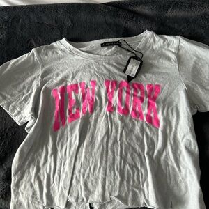 Mixology Crop Top with Pink Print